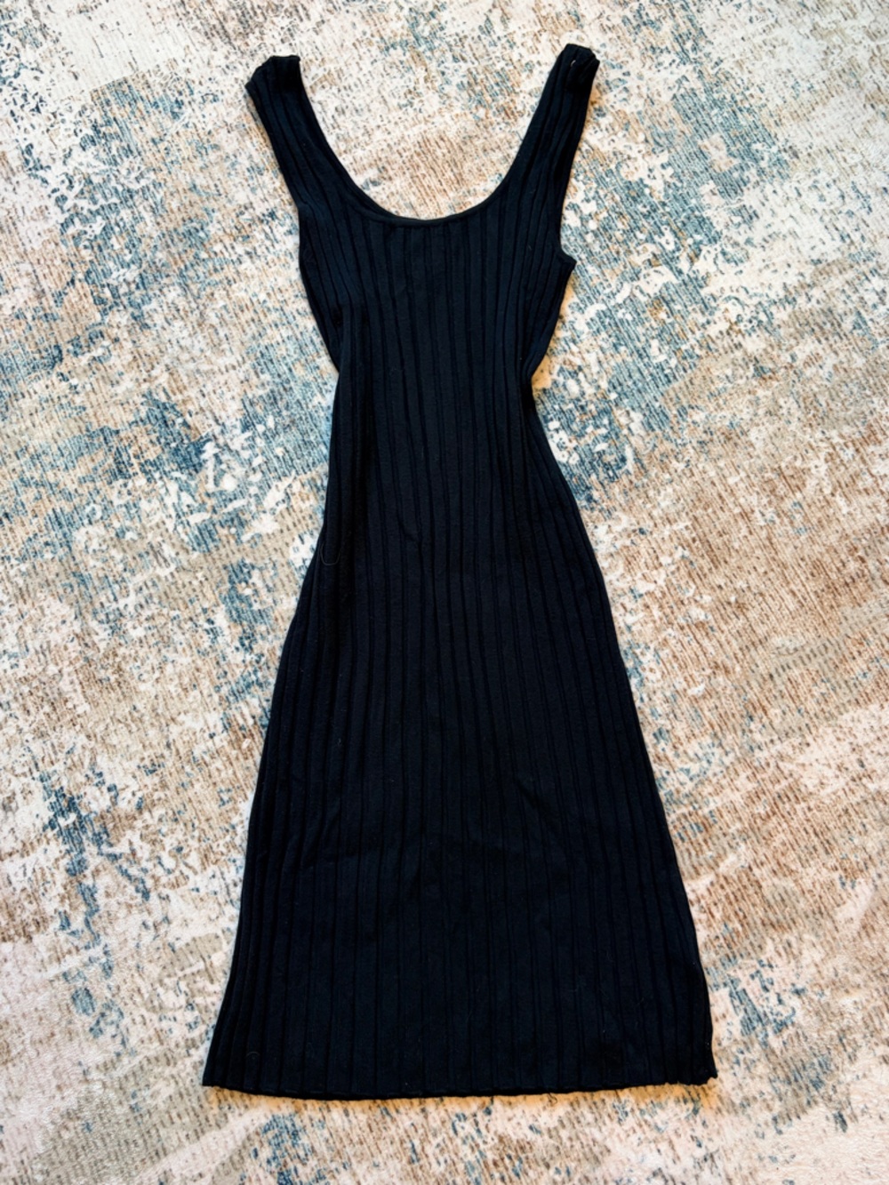 a new day Black Ribbed Maxi Tank Dress